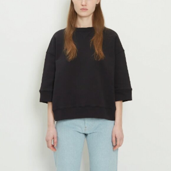 NWT Studio Nicholson Fleeceback Oversized Jersey Tee in Darkest Navy - Picture 1 of 12